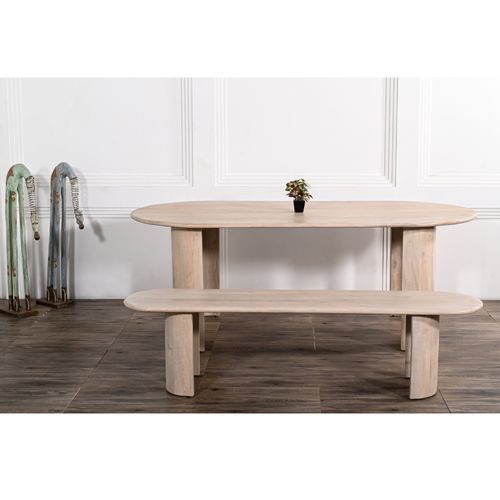 Beaumont Indoor Wooden Dining Table w/ Bench Seats Set