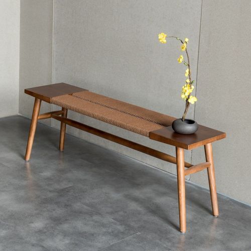 Japandi Rope Woven Dining Bench Woven