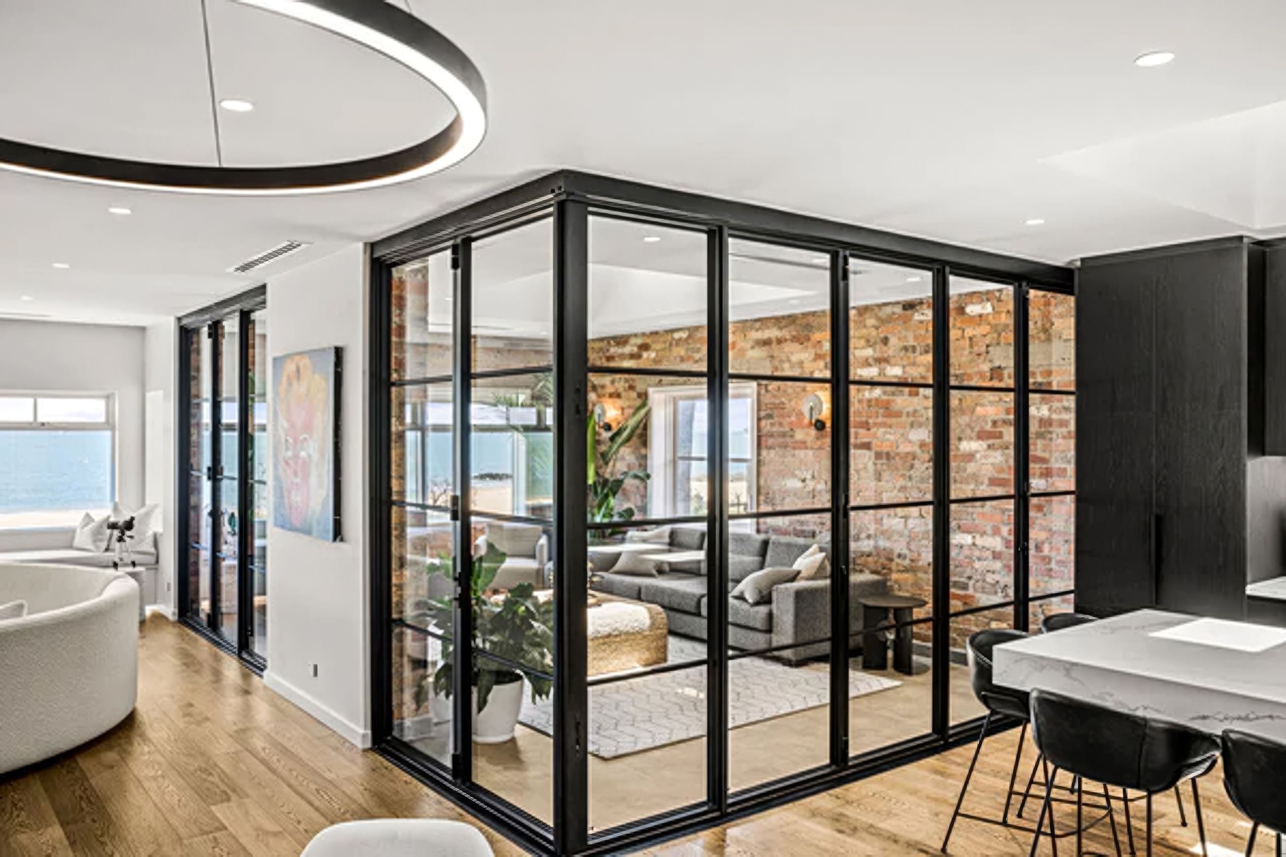 Steel Frame Glass Bifold Doors - Galvanised FPS50