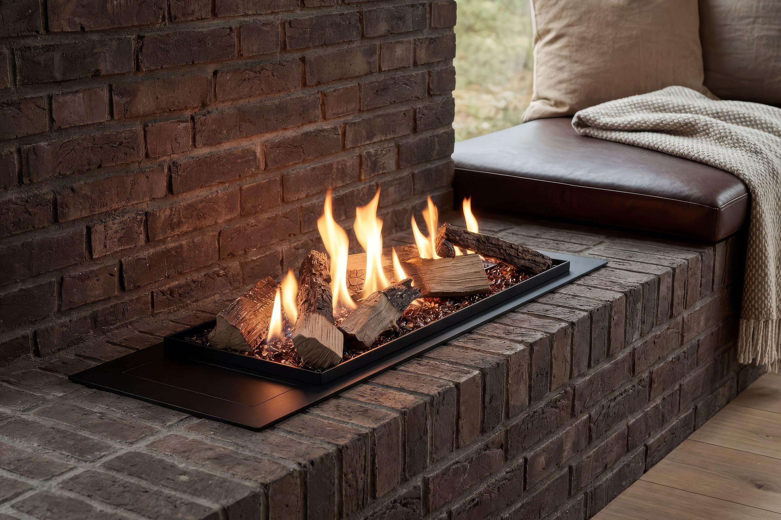 Decoflame BEV LogicWood Log Fireplace 20.5 Hr Burn Time