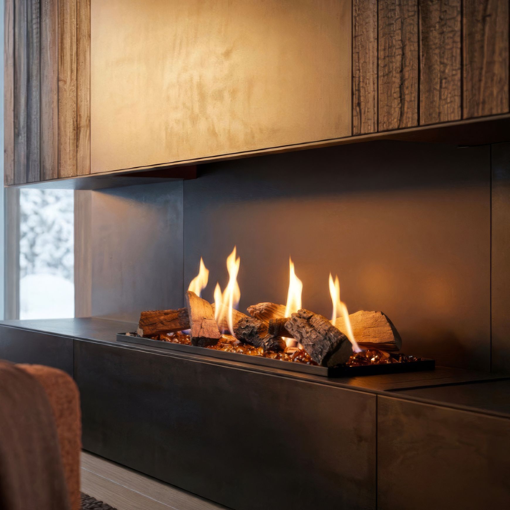 Decoflame BEV LogicWood Log Fireplace 20.5 Hr Burn Time