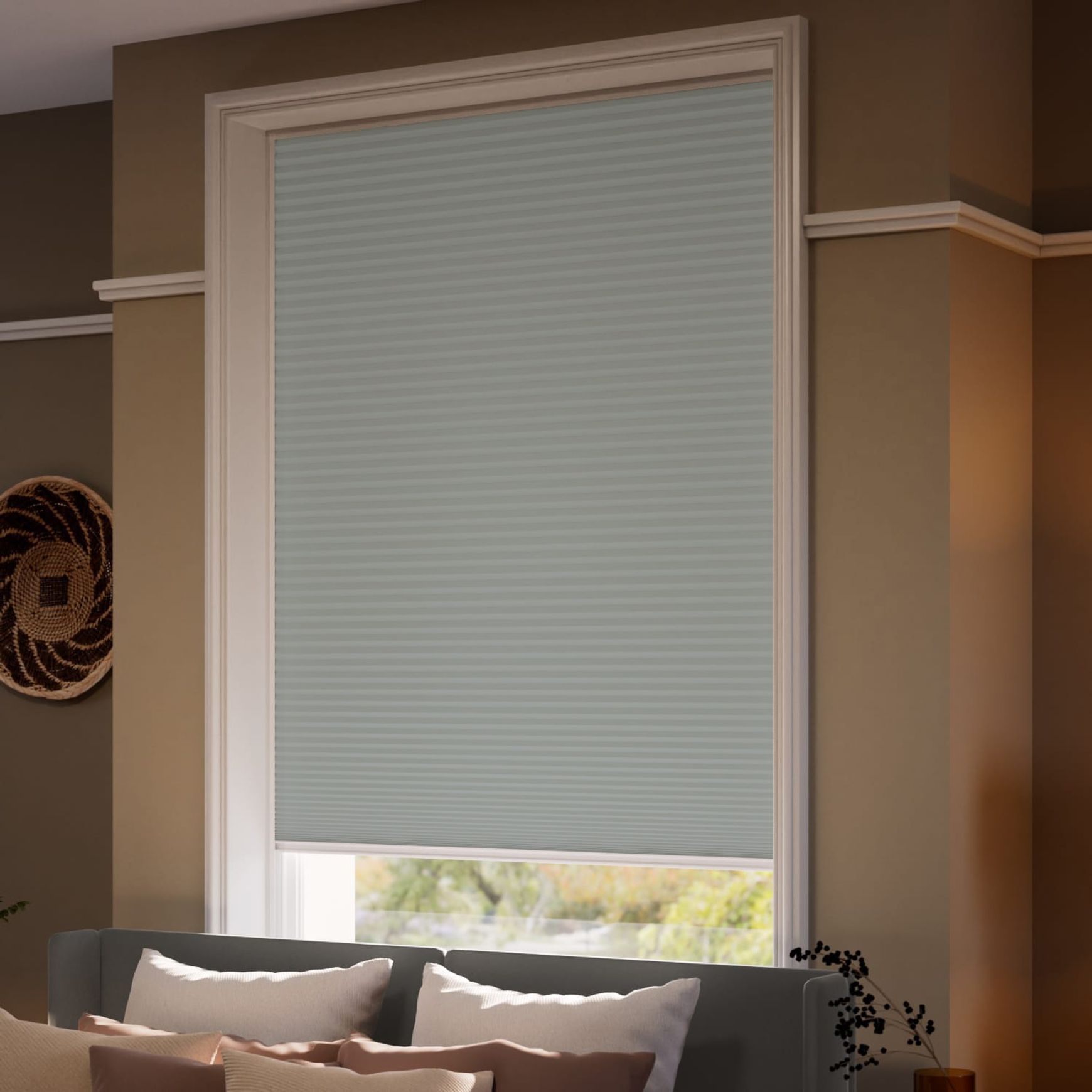 Slimline Total Blockout Winter Grey | Honeycomb Blinds