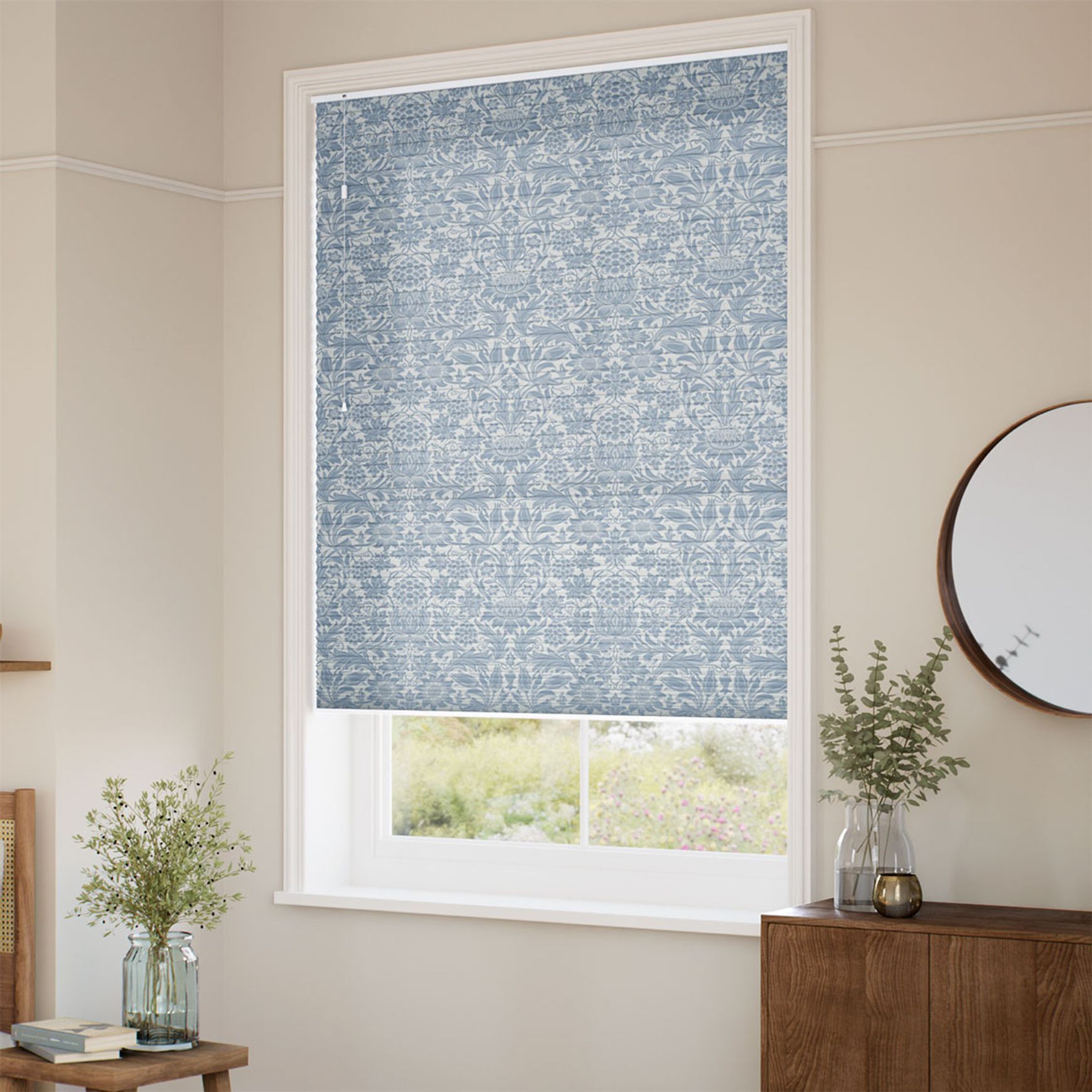 William Morris Sunflower Vintage Blue | Honeycomb Blind