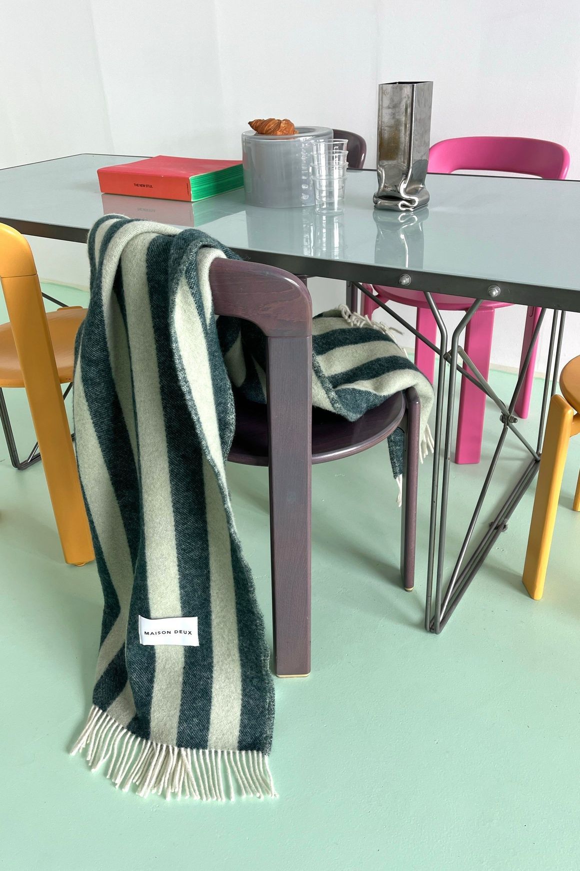 Maison Deux Candy Wrap NZ Wool Throw – Green Sage