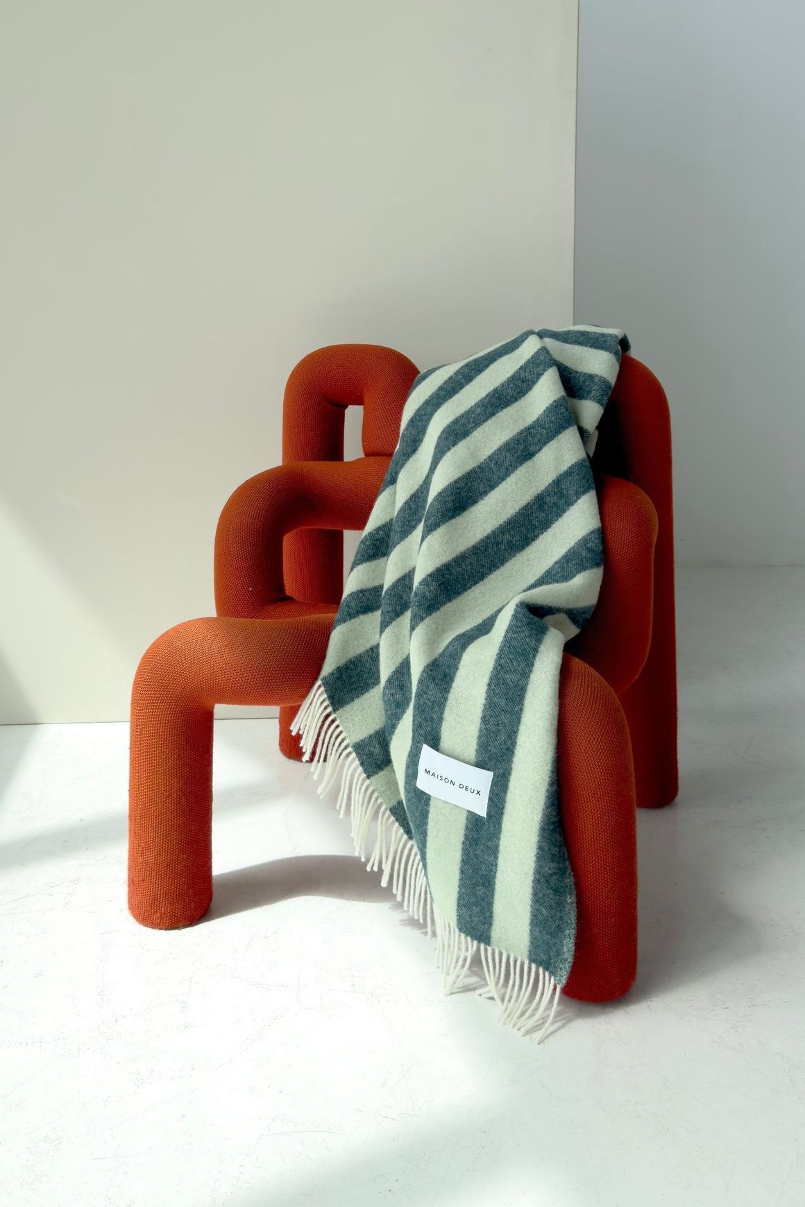 Maison Deux Candy Wrap NZ Wool Throw – Green Sage