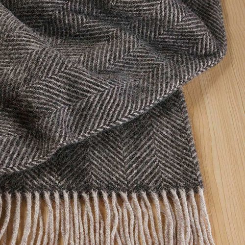 Weave Lerwick Throw Blanket - Charcoal | 100% Wool