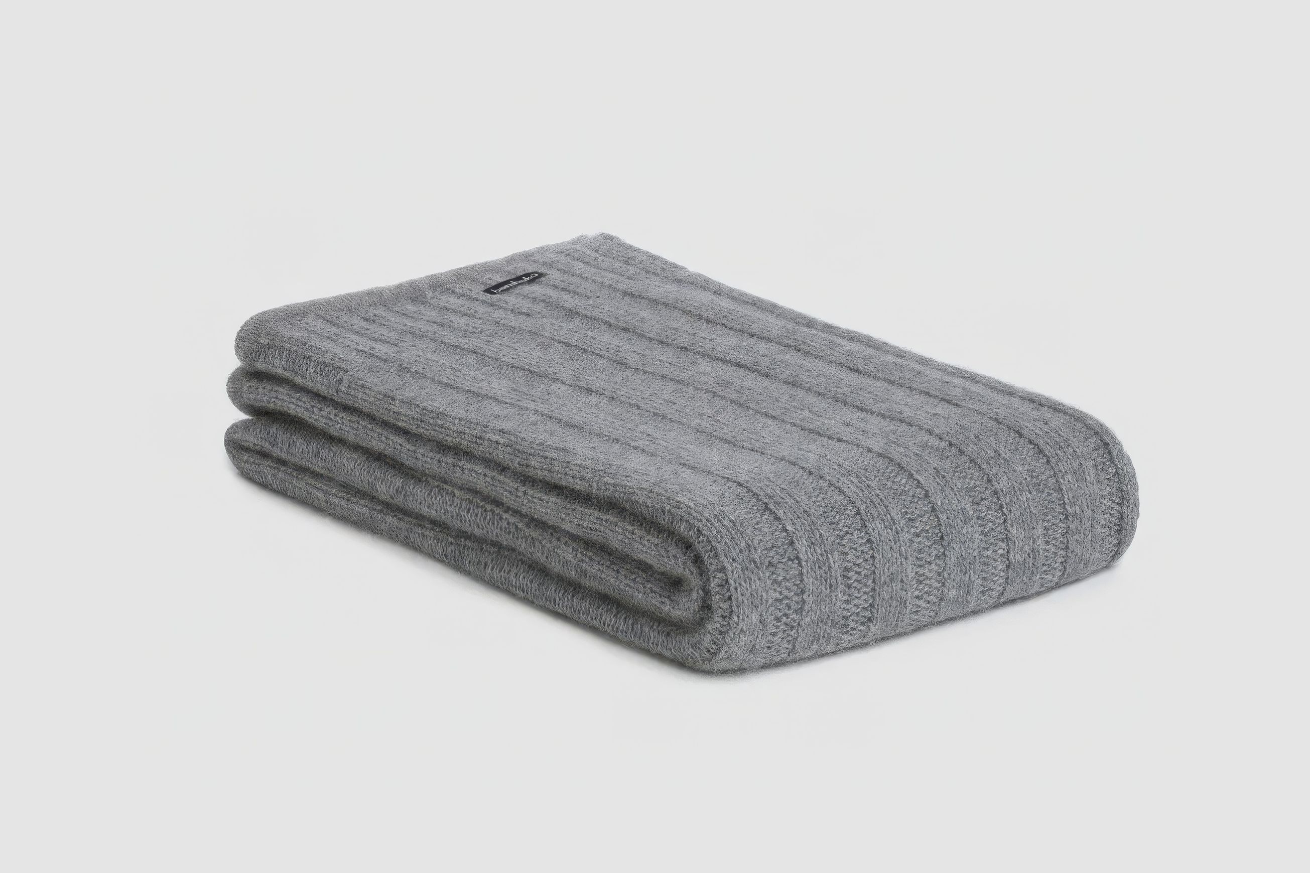 Chunky Rib Angora & Merino Wool Throws