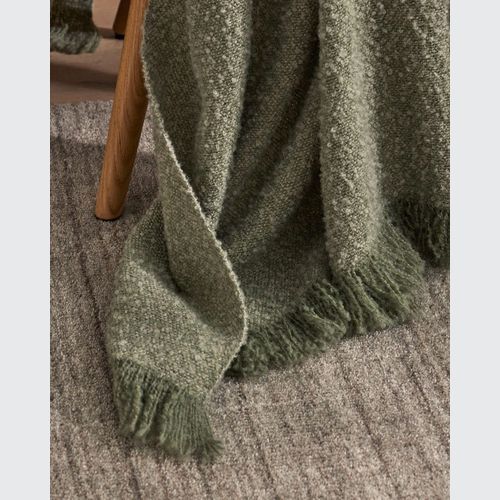 Weave Home Clive Wool Throw Blanket - Spruce | NZ Made | Bouclé