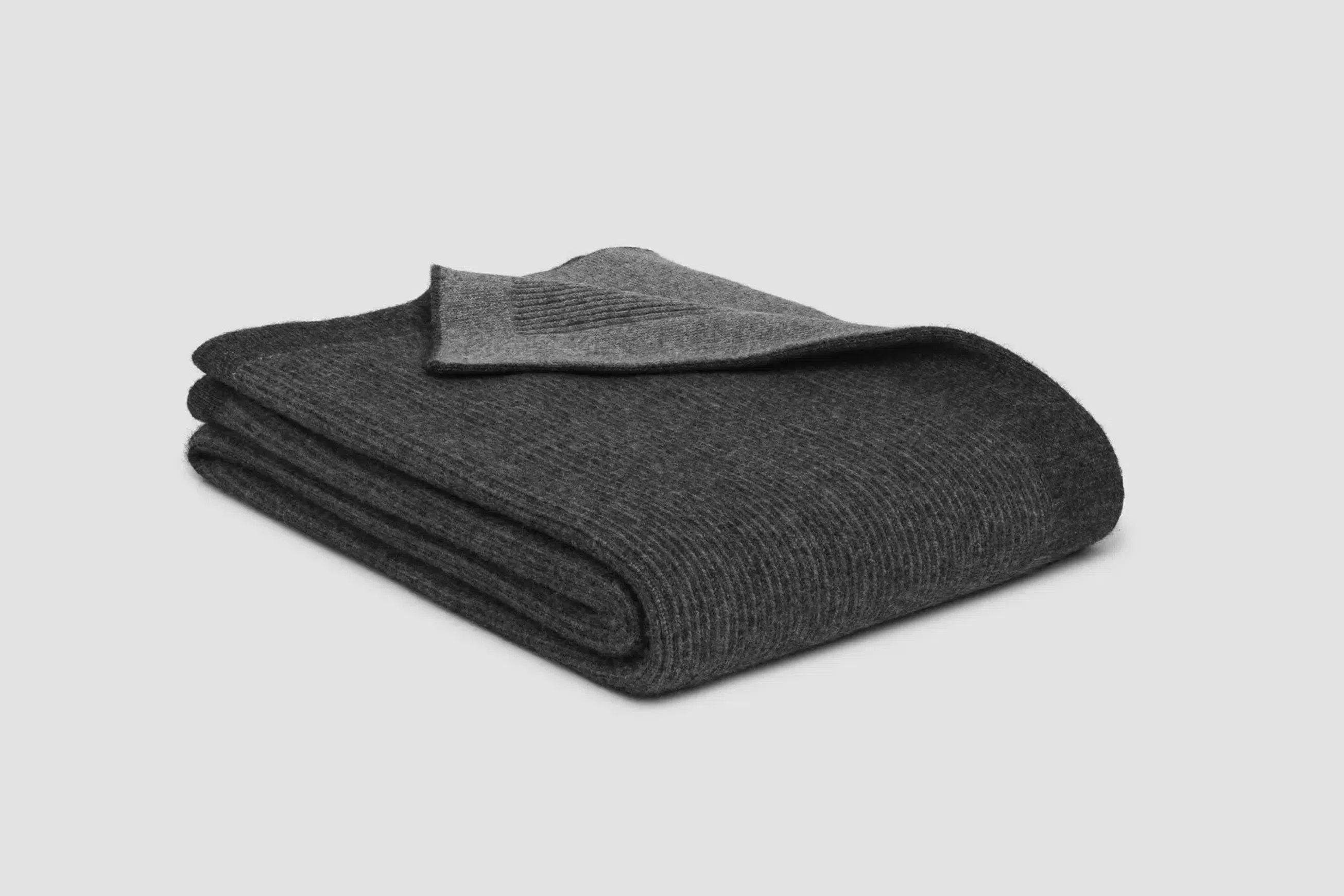 Reversible Rib Angora & Merino Wool Throws