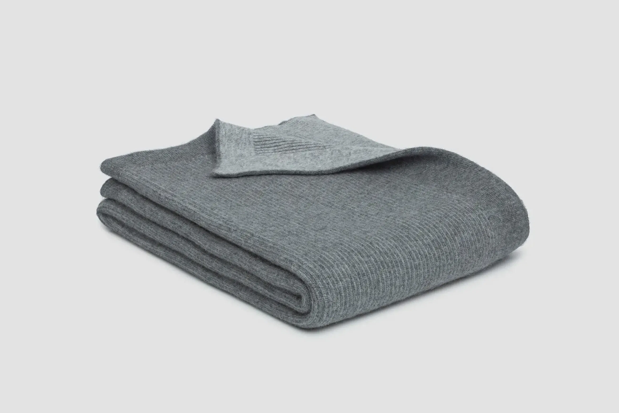 Reversible Rib Angora & Merino Wool Throws