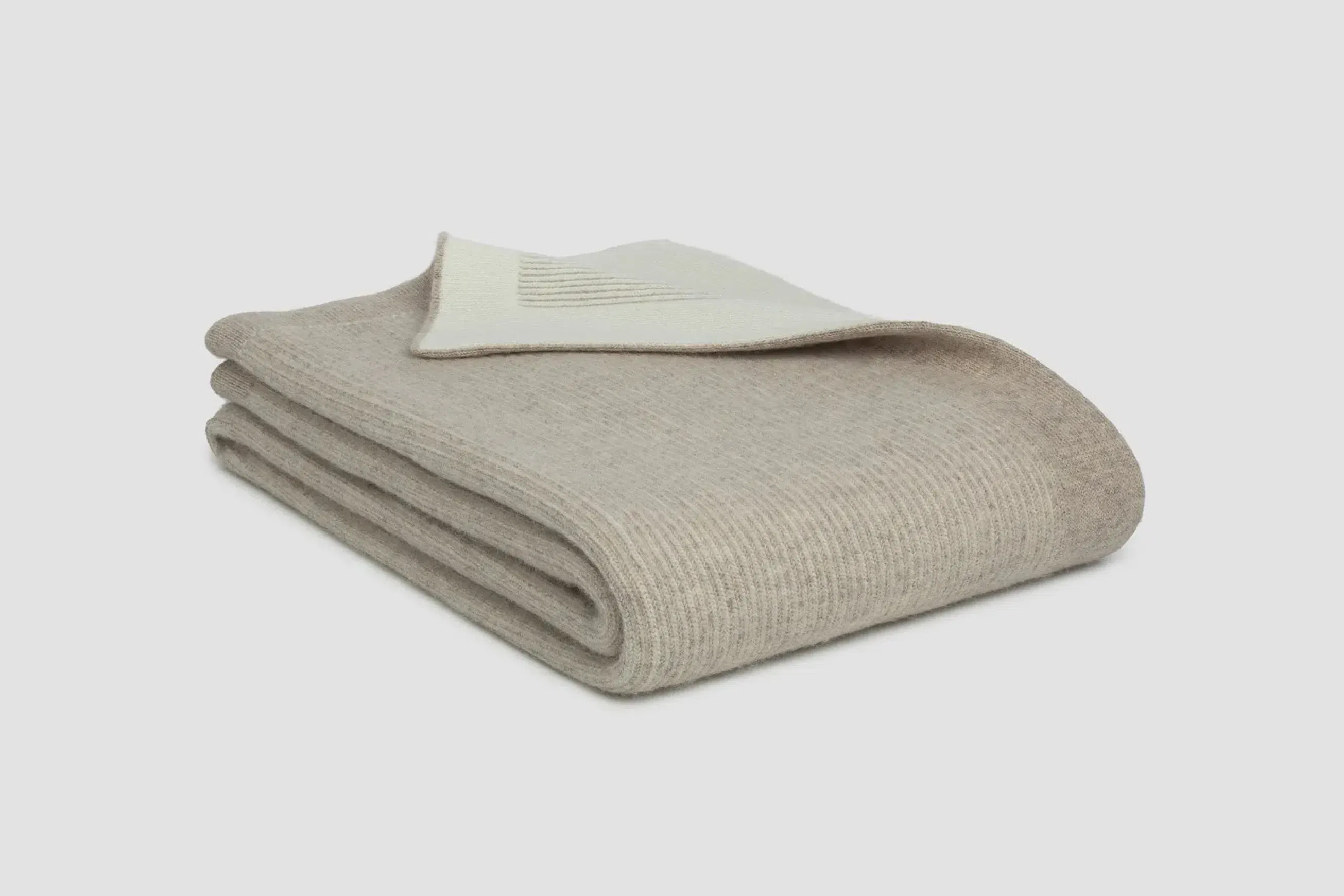 Reversible Rib Angora & Merino Wool Throws