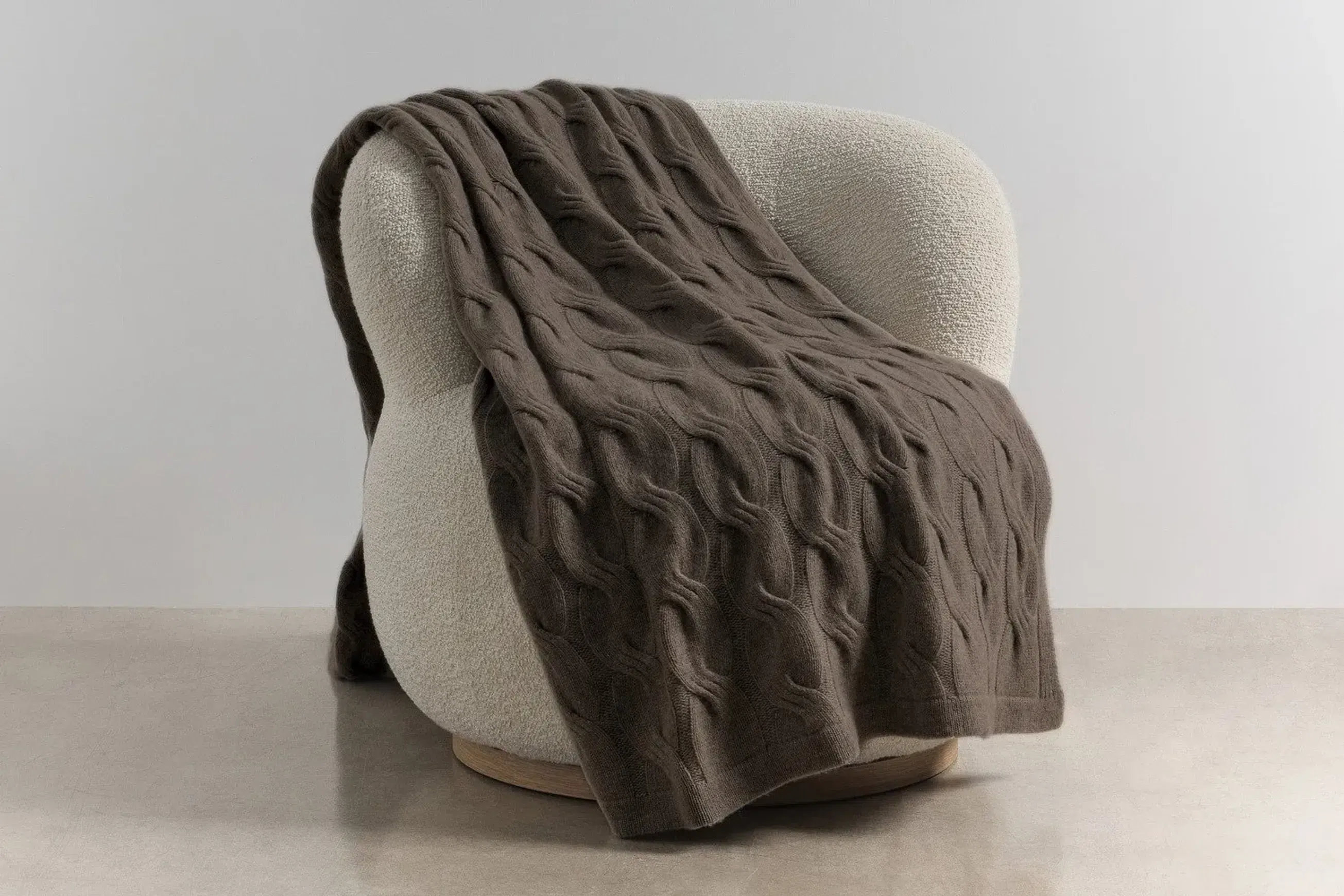 Chunky Cable Italian Cashmere Throws