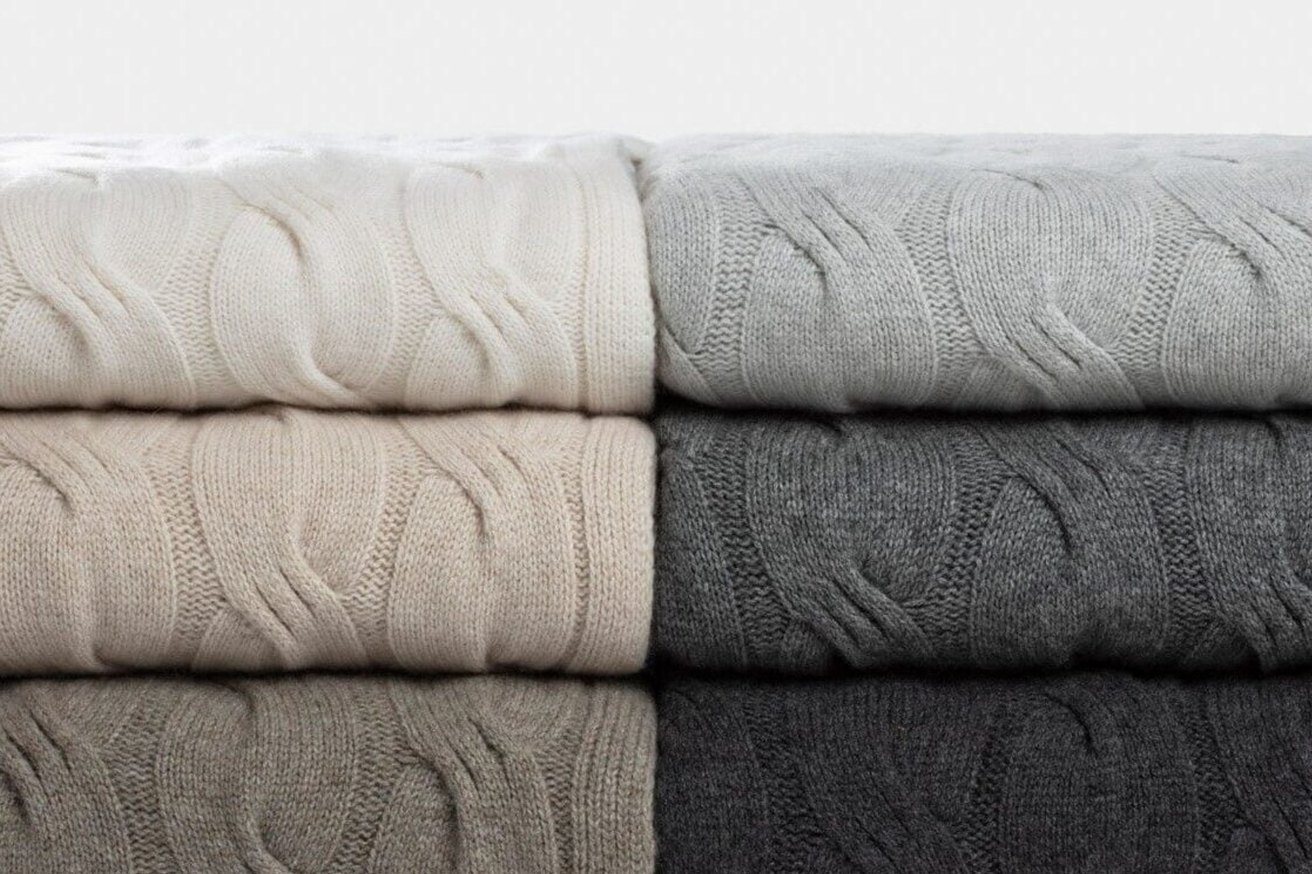 Chunky Cable Italian Cashmere Throws