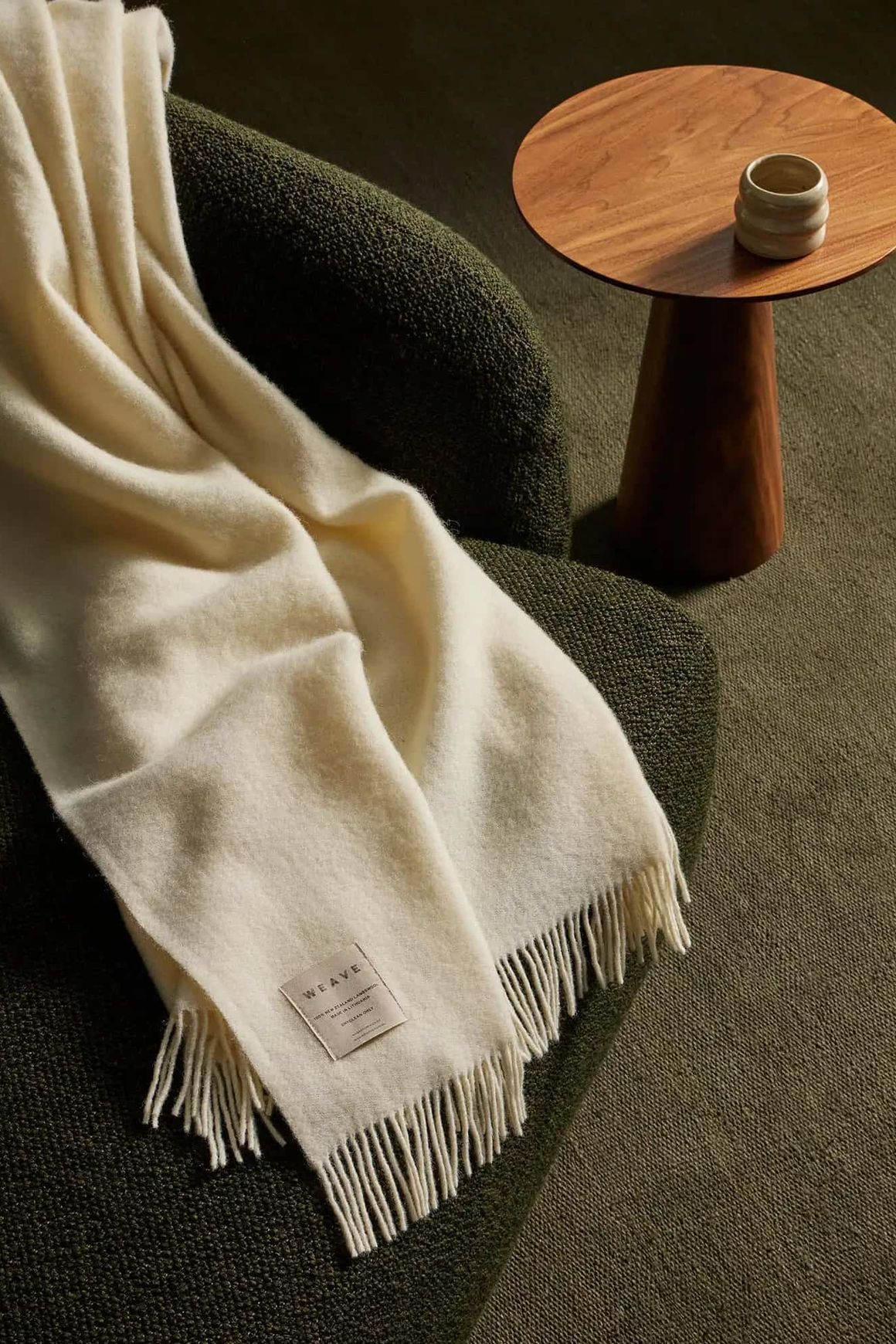 Weave Home Nevis Throw Blanket - Snow | NZ Lambswool