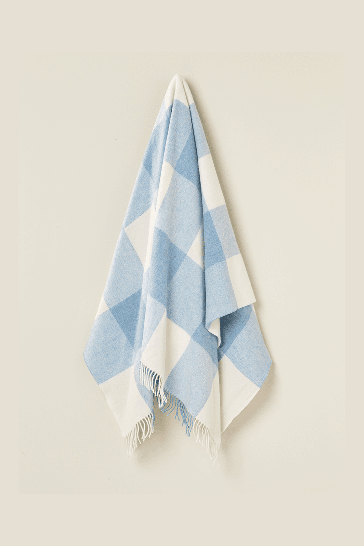 NZ Wool Throw - Checkboard, Aqua Blue | 100% Merino Wool