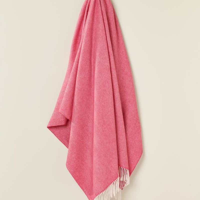 NZ Wool Throw - Herringbone, Candy | 100% Merino Wool