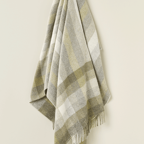 NZ Wool Throw - Woodale - Olive | 100% Pure Wool