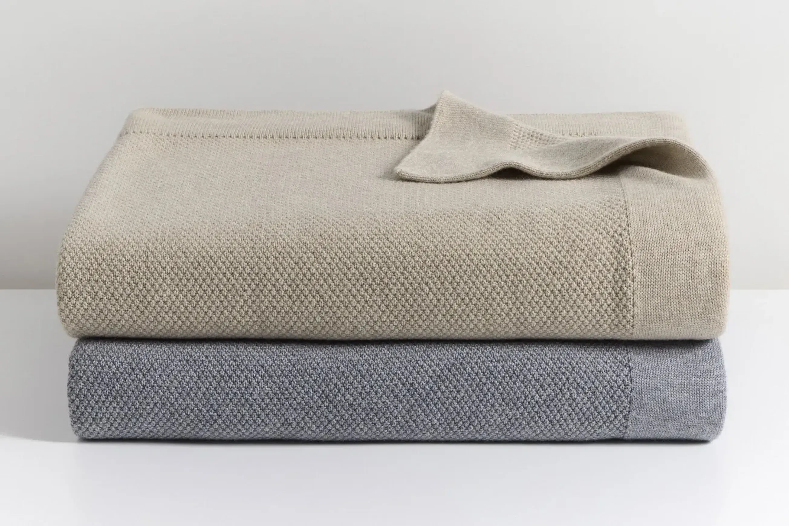 Moss Stitch Ultrafine Merino Wool Blankets