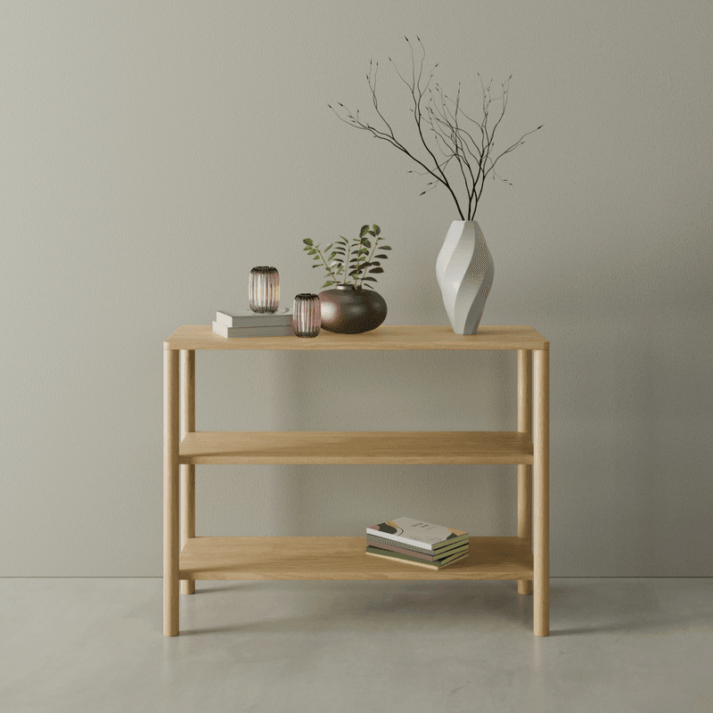 Nordica Bookshelf - 2 Tier Solid Oak (small)