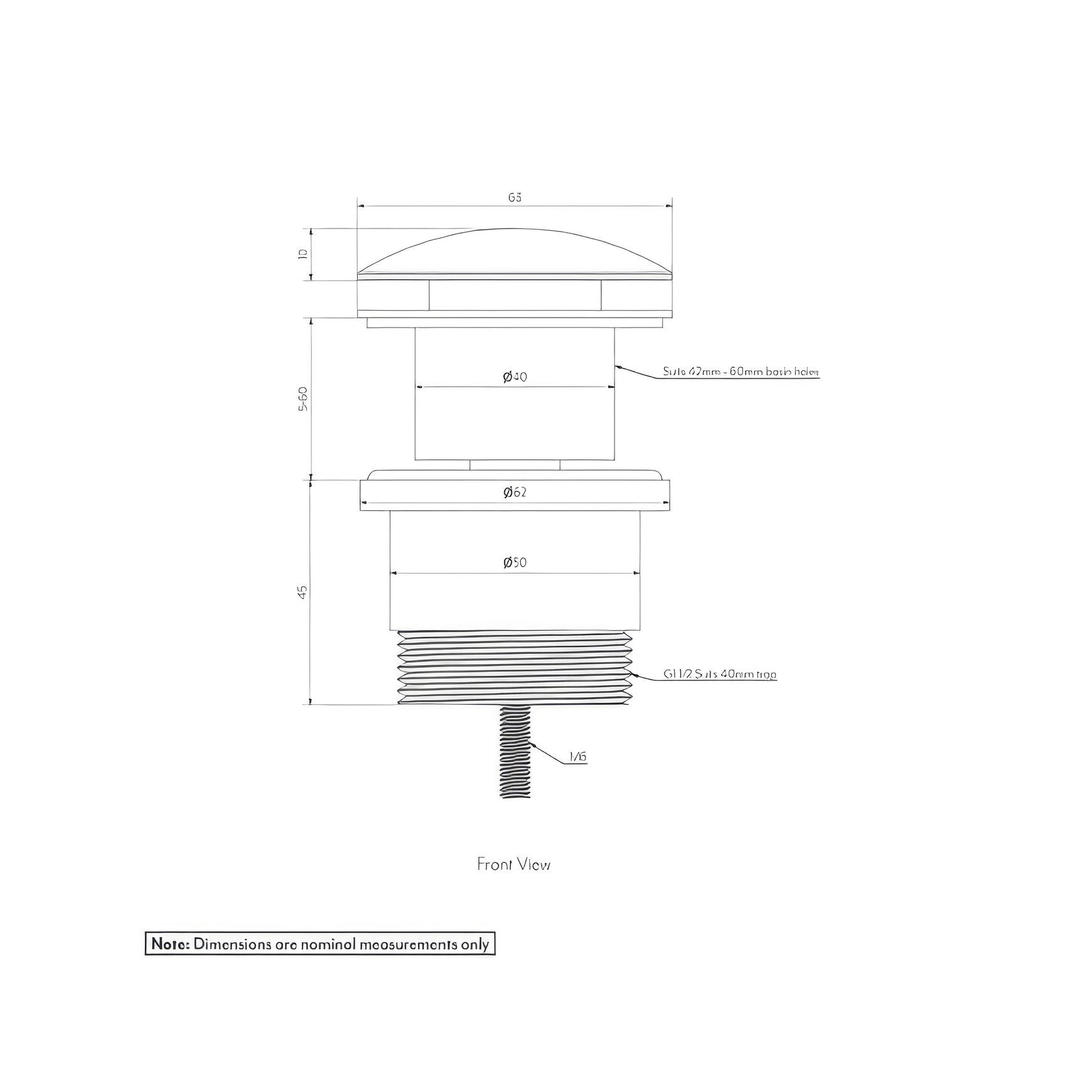Avi Pop-Up Waste - Brushed Gunmetal