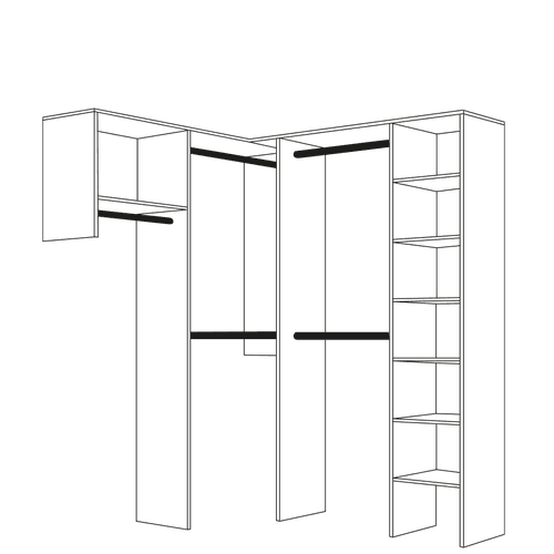 Basic L-Shape Walk In Wardrobe