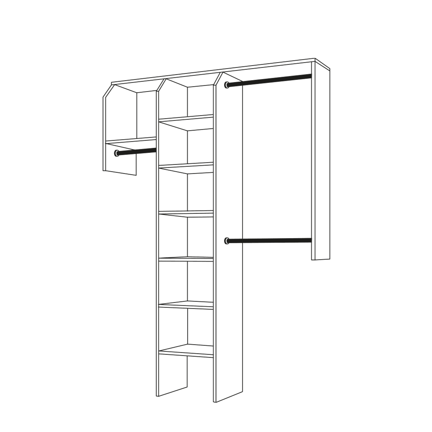Reach-In With Drawers Wardrobe