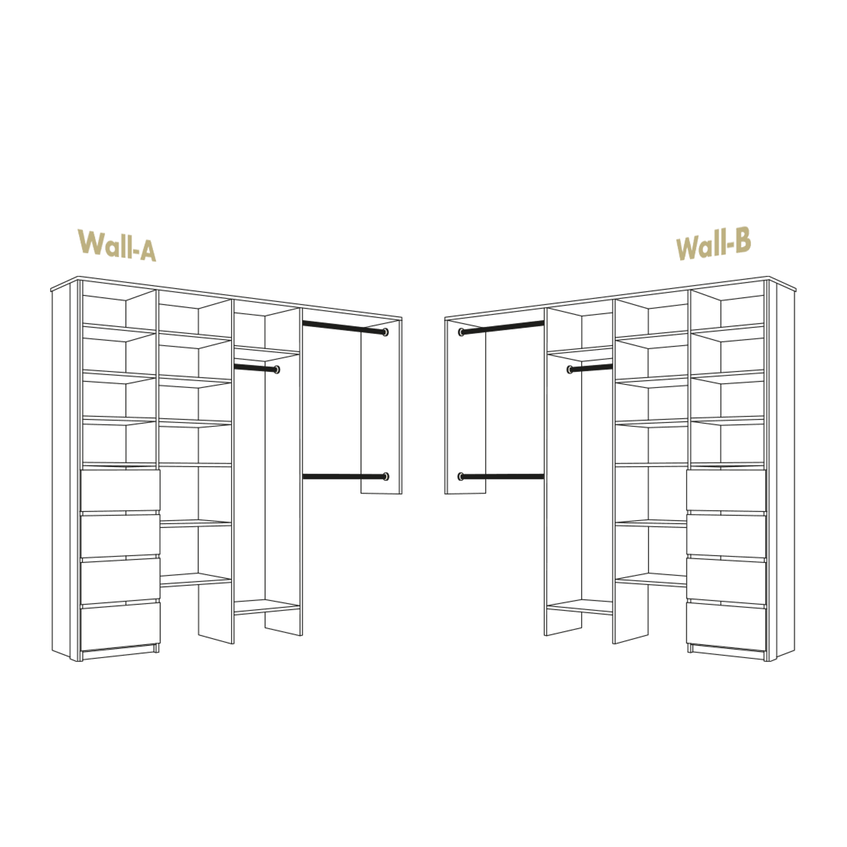 Walk-Thru Wardrobe With Drawers