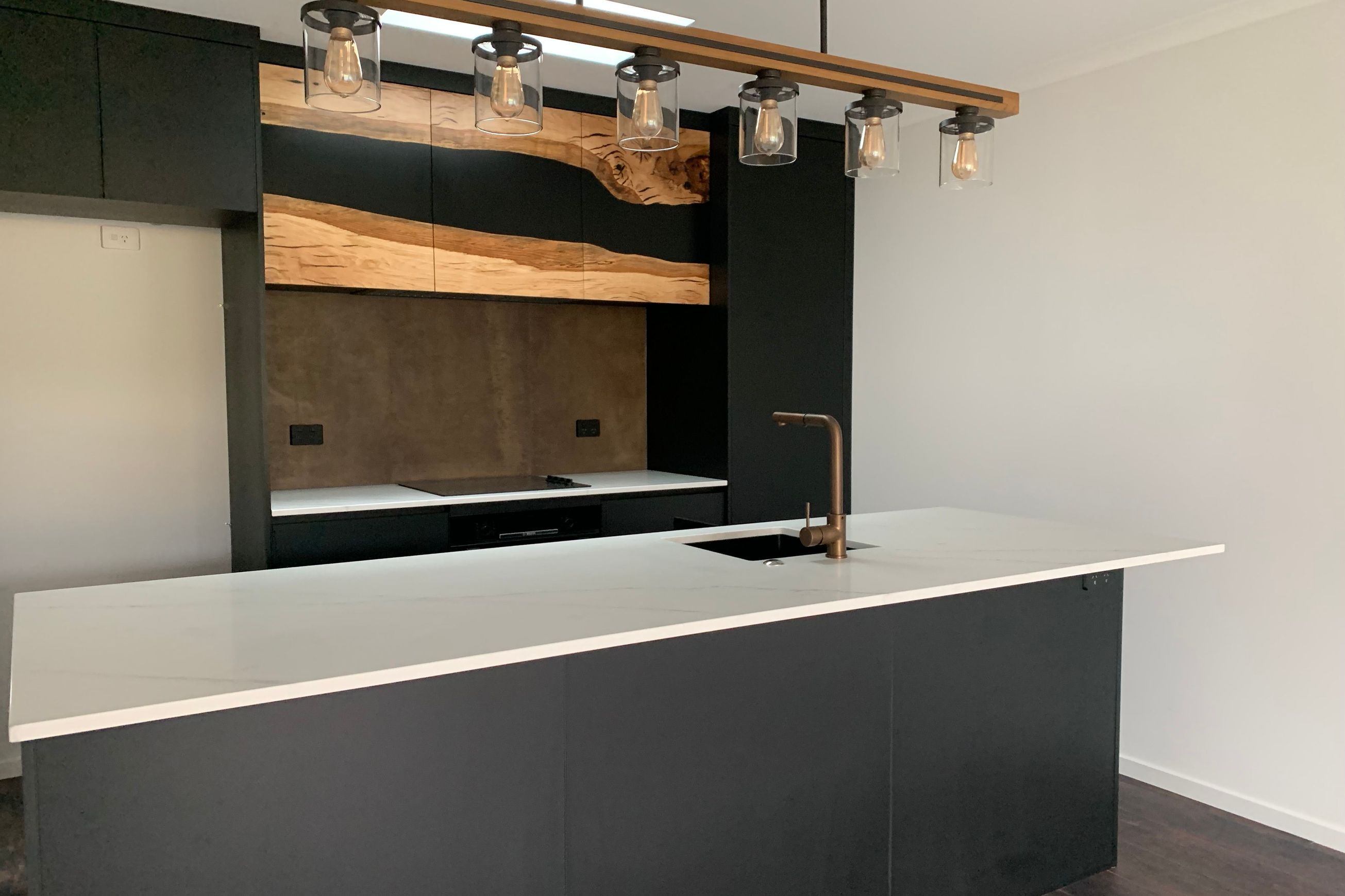 Kitchen Overhead Doors — Old English Oak Epoxy
