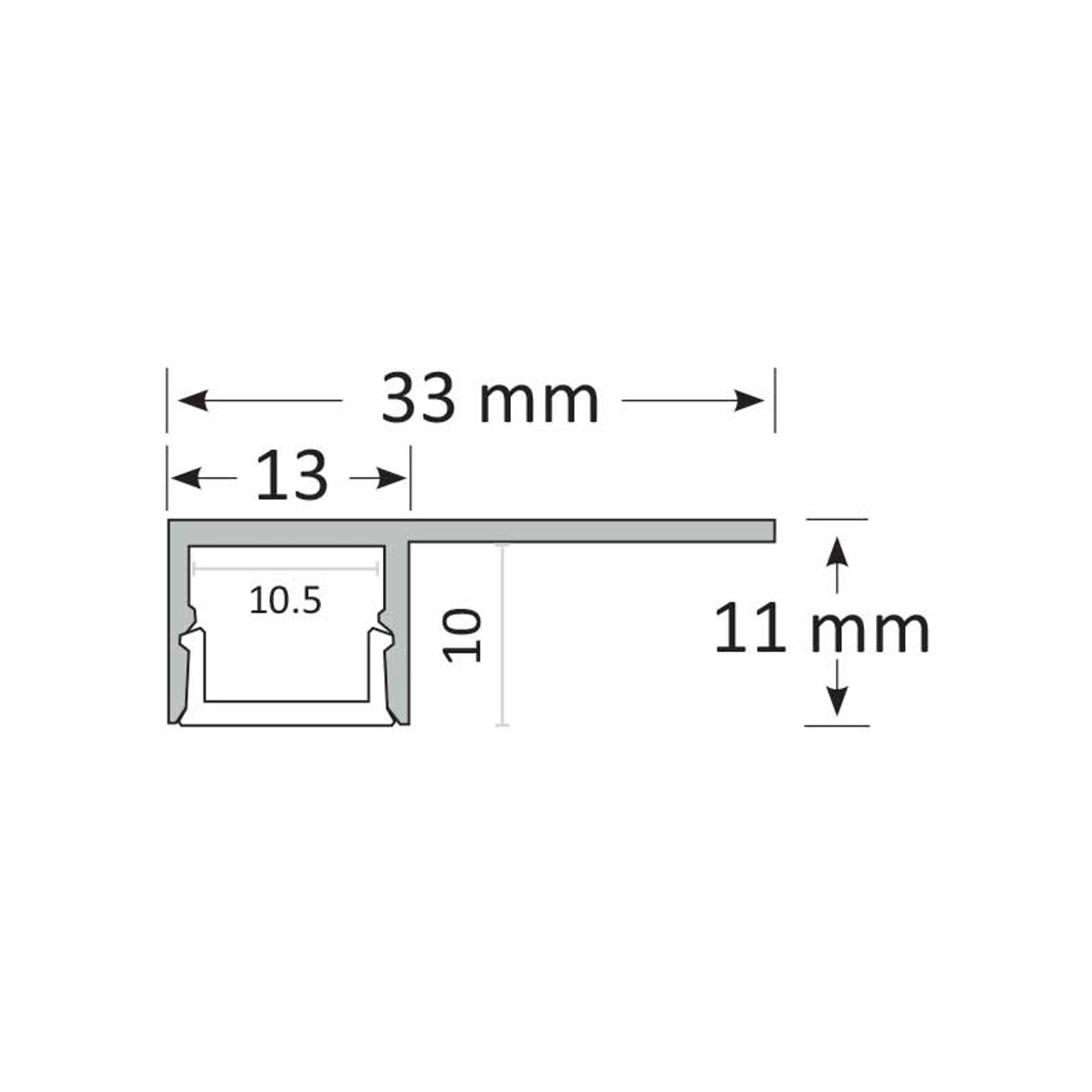 TL007 Tile Edge LED Profile dimensions