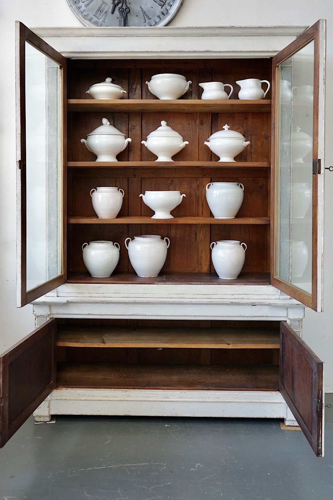 Antique French Painted Display Cupboard