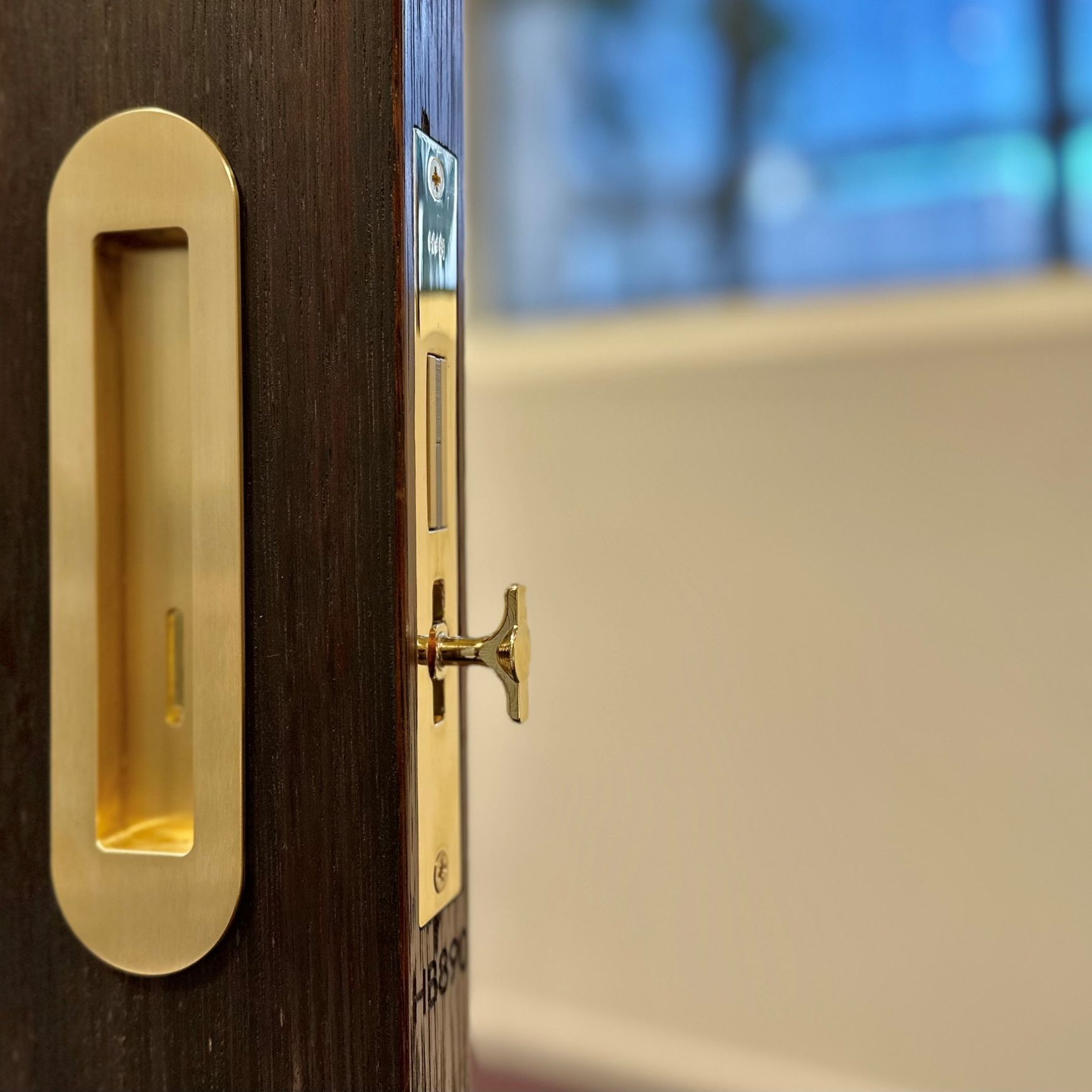 HB890 Solid Brass Soft Edge Privacy Lock Set