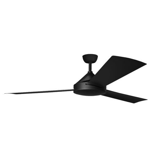 Contemporary Milano Matt Black (3 Blade) AC Motor Fan