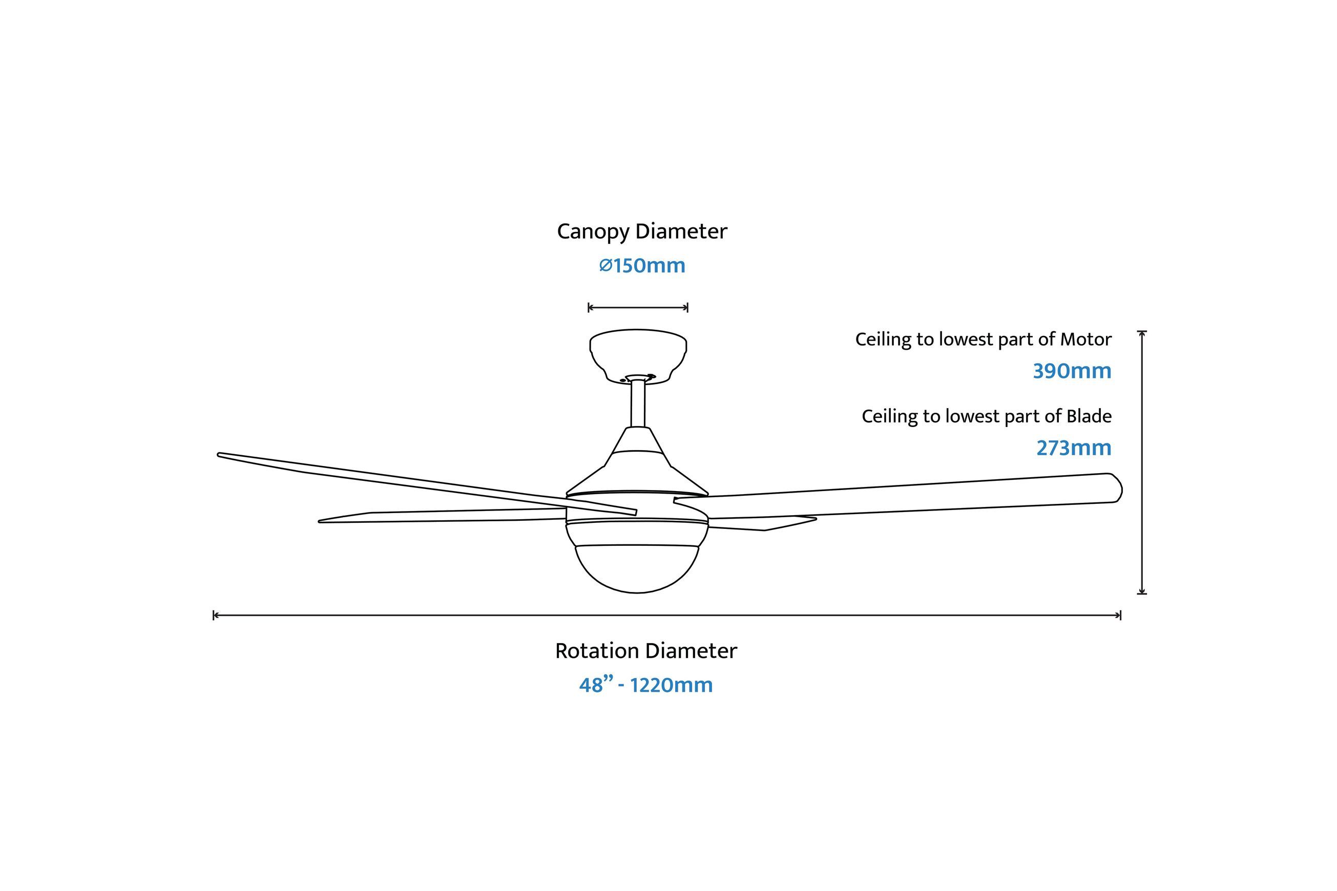 Heron 4-Blade Indoor/Outdoor Ceiling Fan
