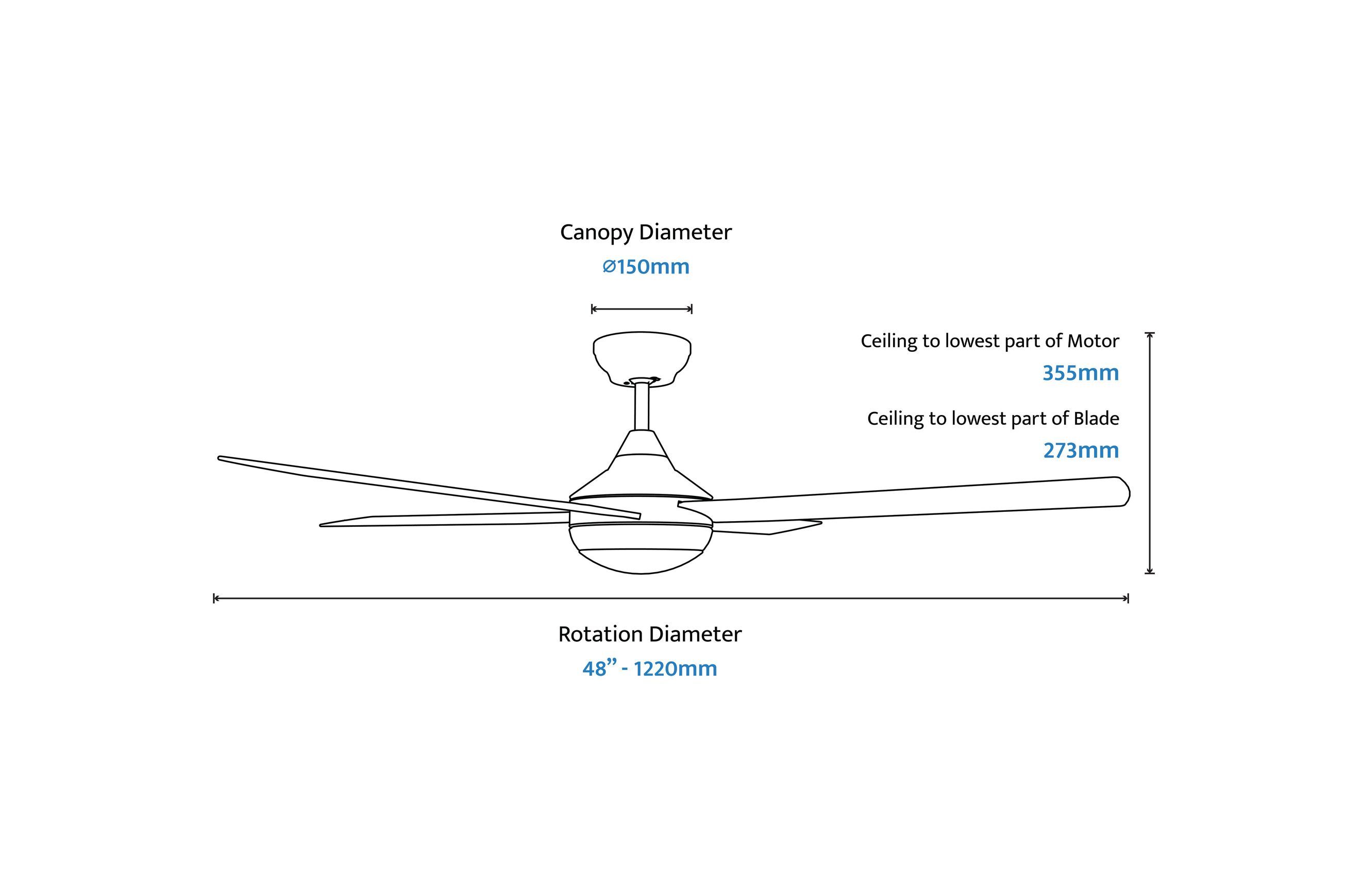 Heron 4-Blade Indoor/Outdoor Ceiling Fan