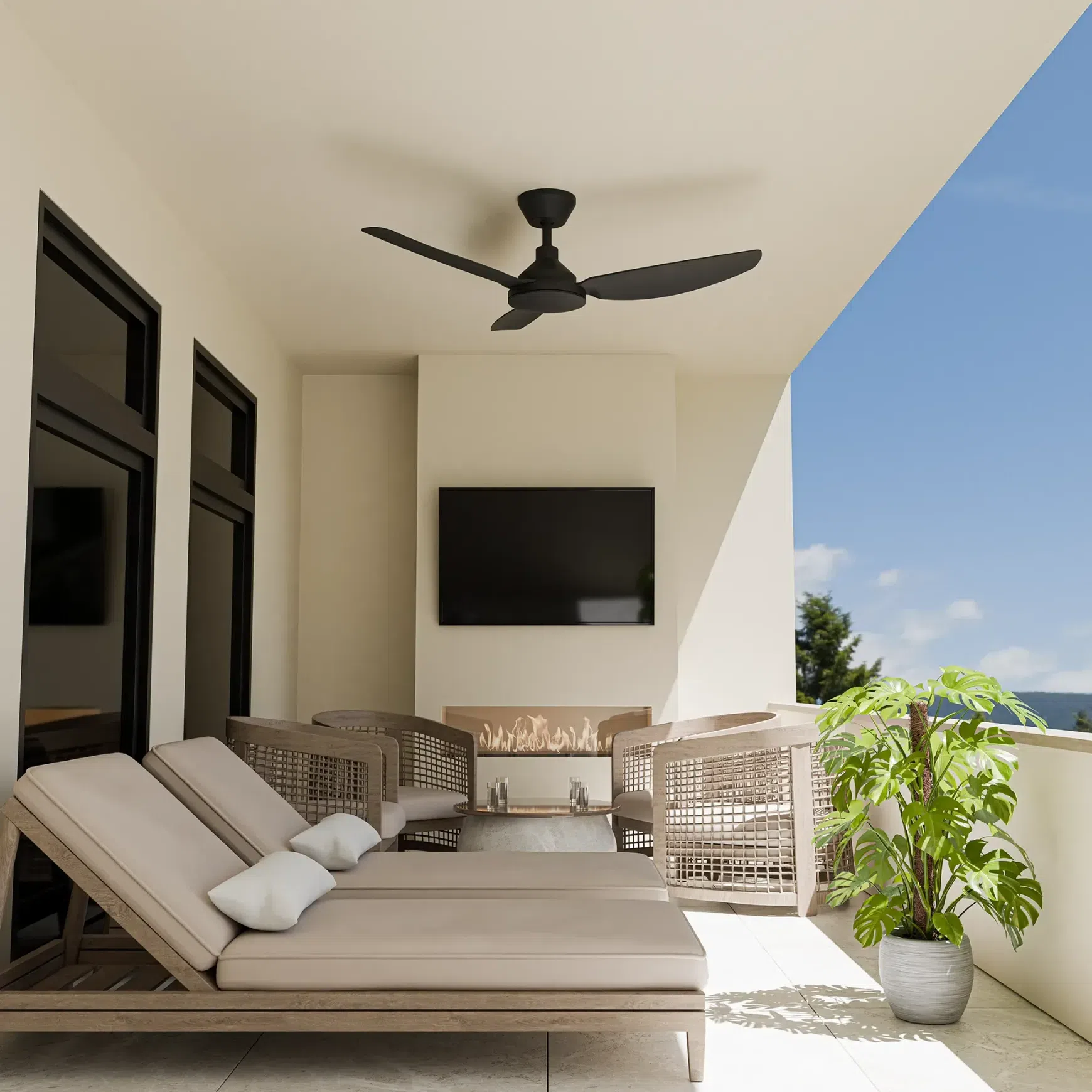 Sora Indoor/Outdoor Quick-Install 3-Blade Ceiling Fan