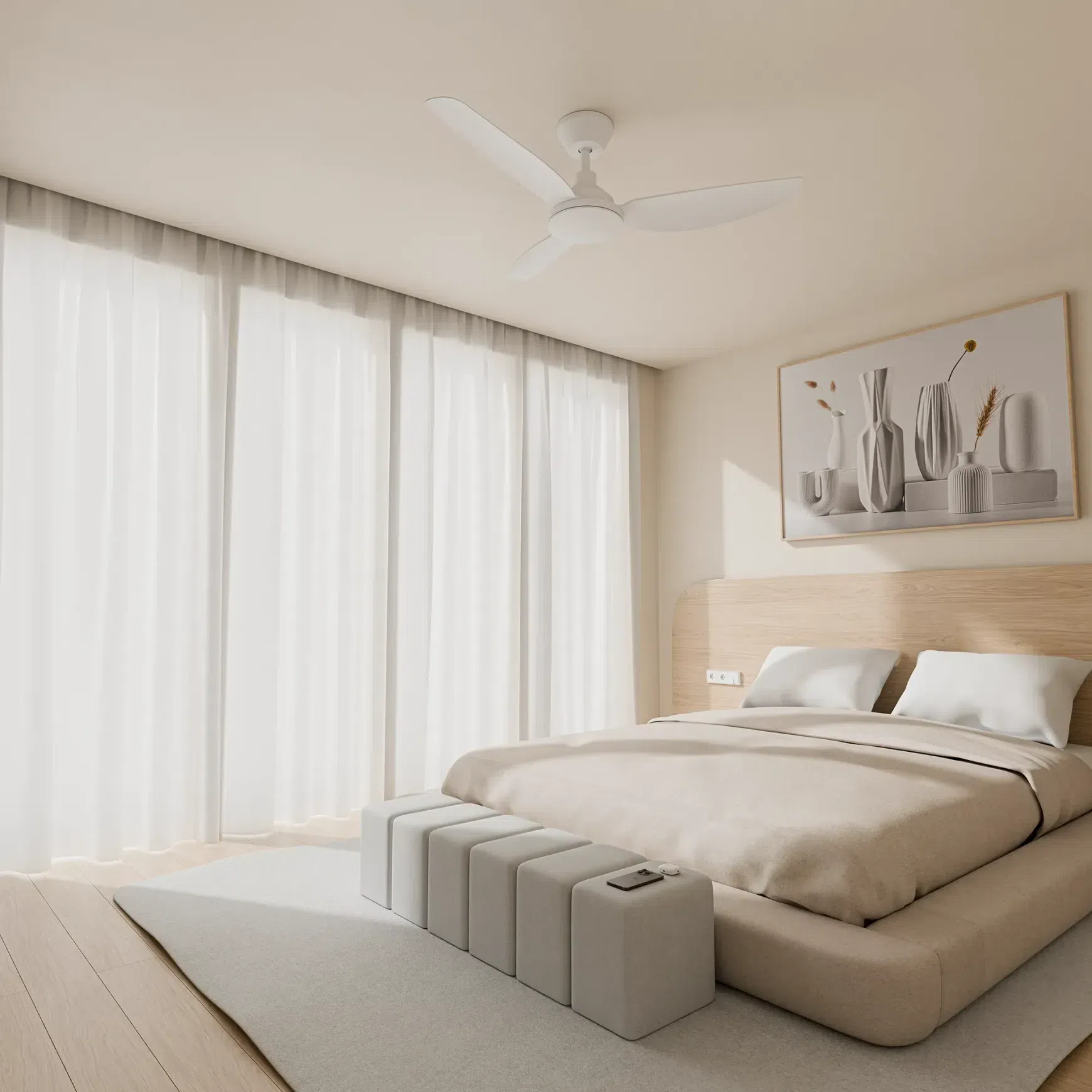 Sora Indoor/Outdoor Quick-Install 3-Blade Ceiling Fan