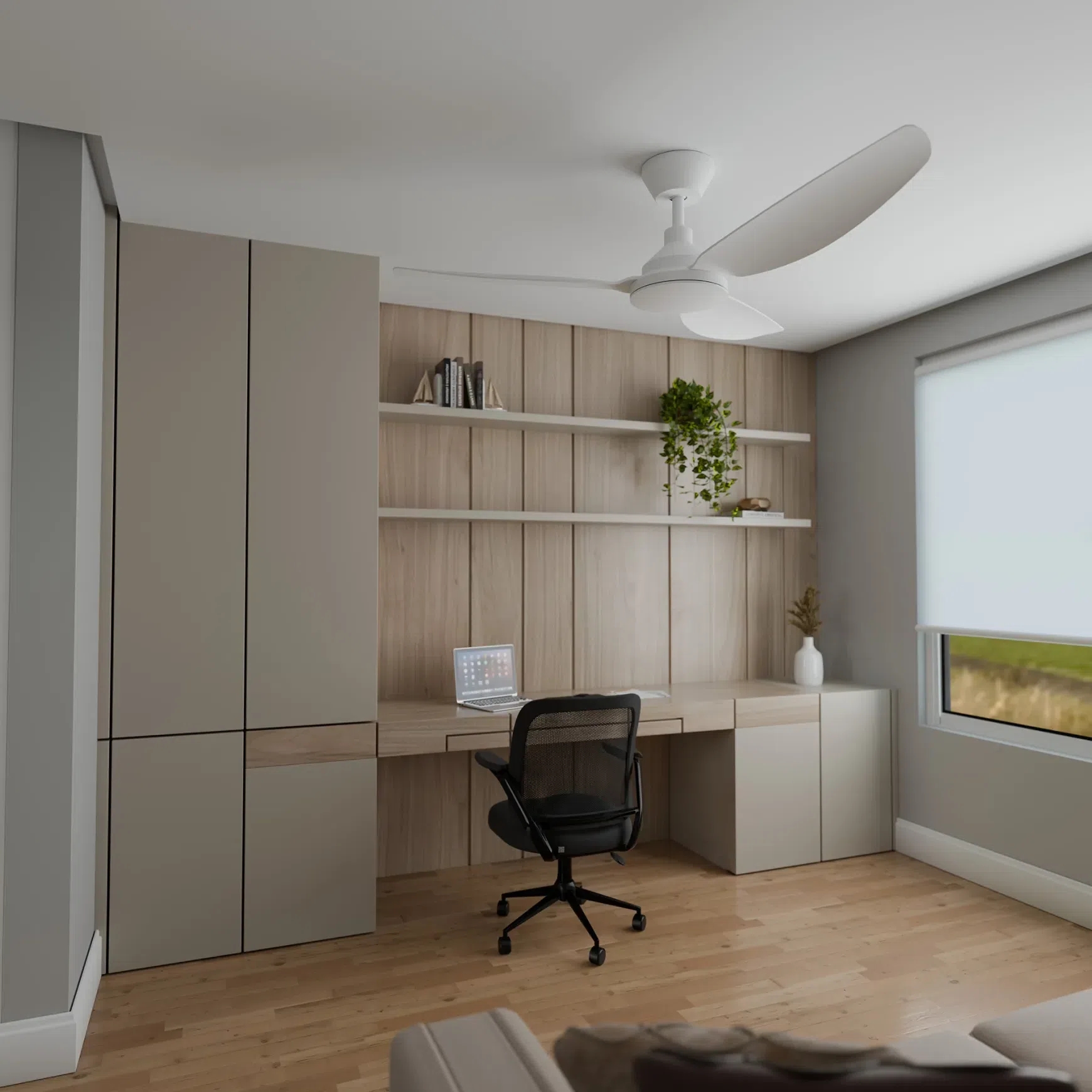 Sora Indoor/Outdoor Quick-Install 3-Blade Ceiling Fan