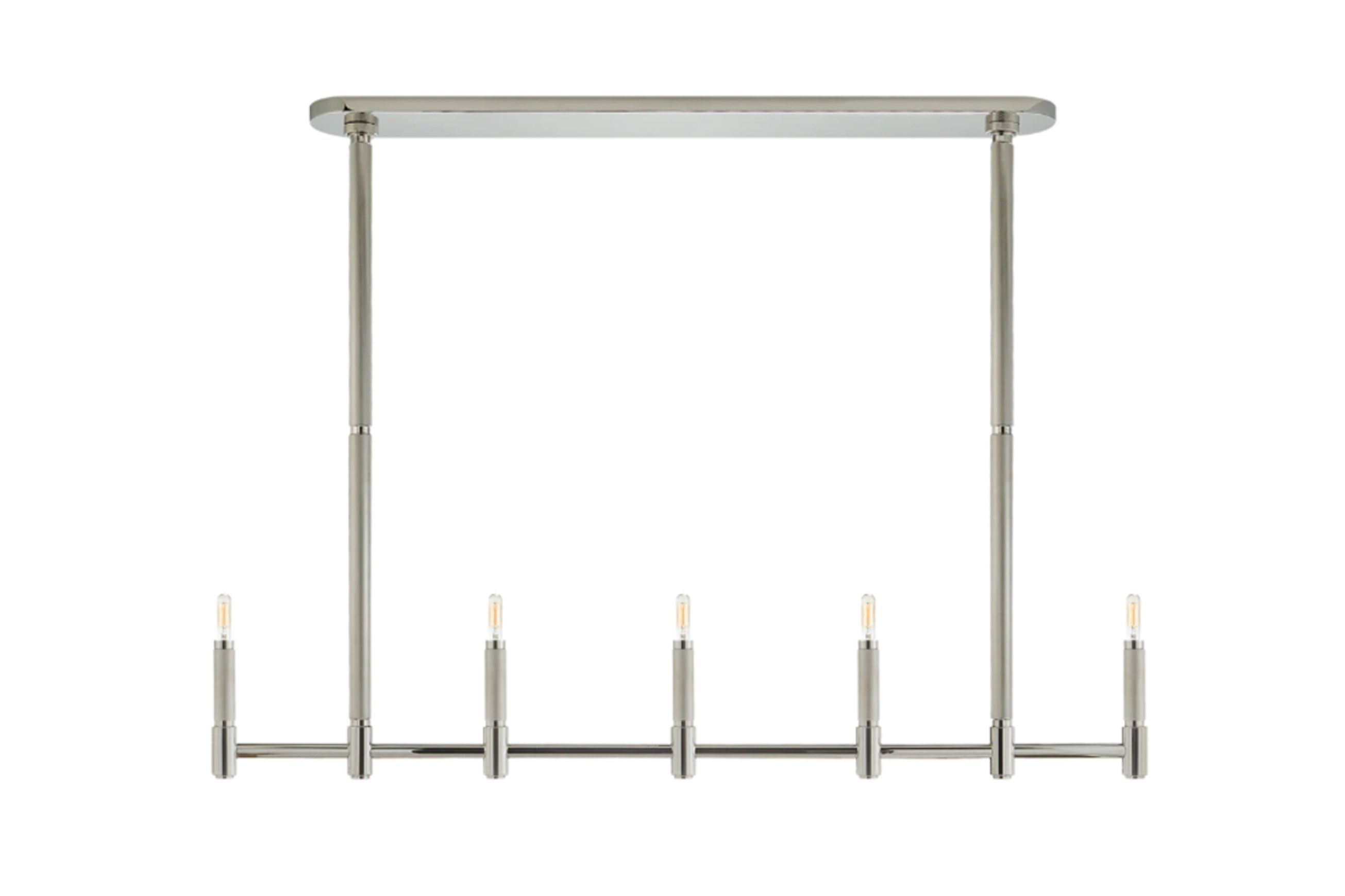Barrett Large Knurled Linear Chandelier – Nickel