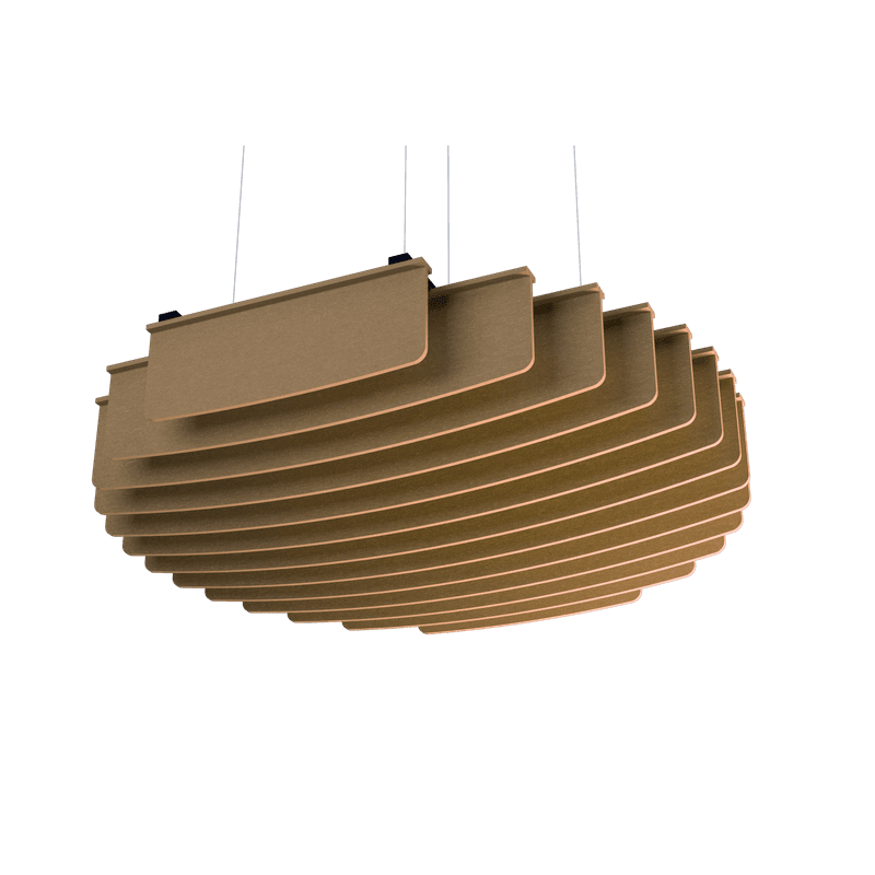 Suspended Sound Absorbent Light Panel Round Concave