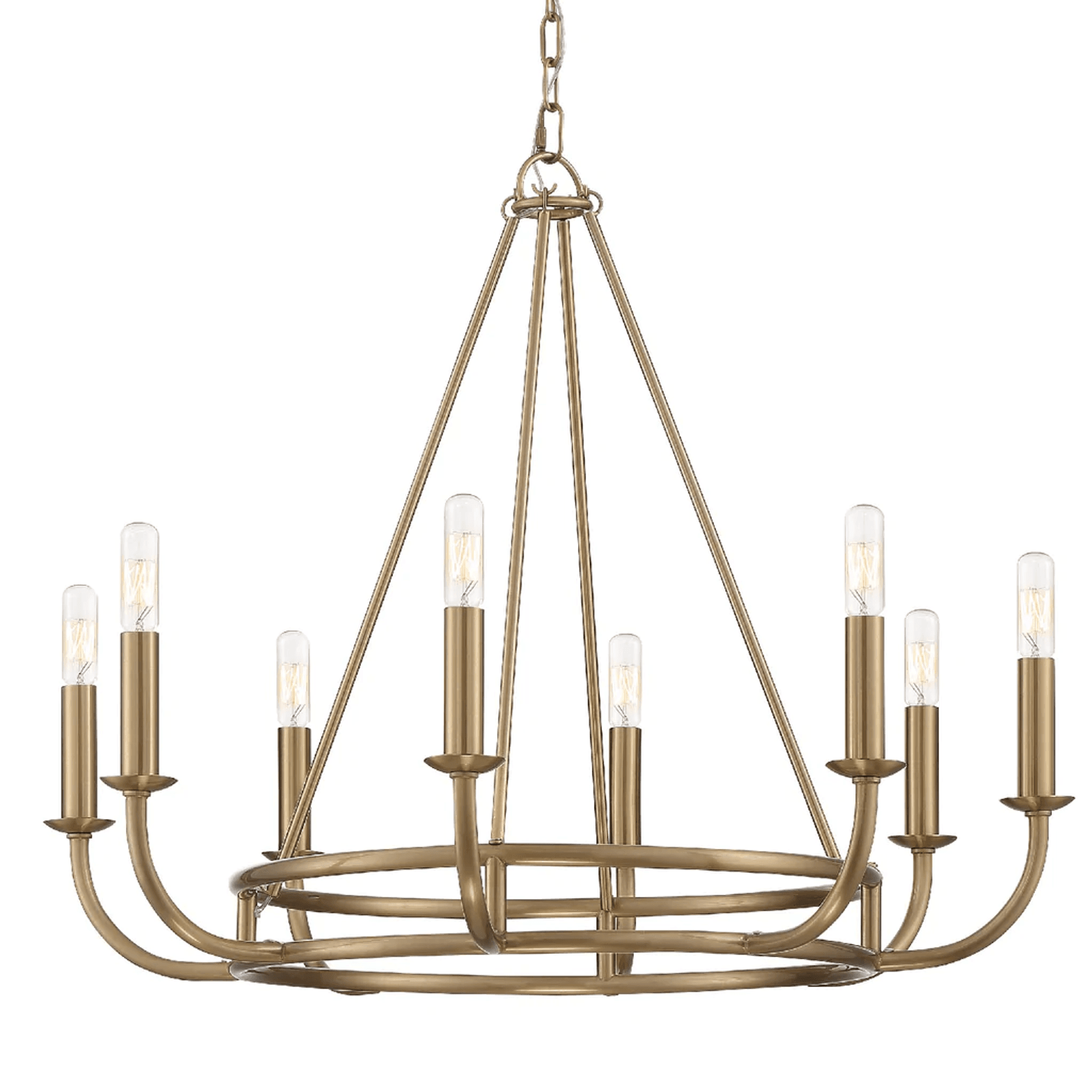 Venroy 8 Light Chandelier in Aged Brass