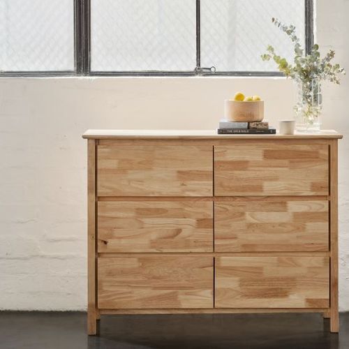 Myer Low Chest Of Drawers | Natural Hardwood