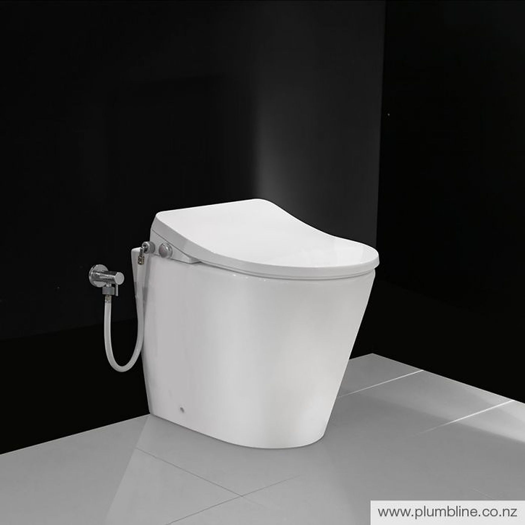 Evo Rimless Floor Mount Toilet Thick Seat