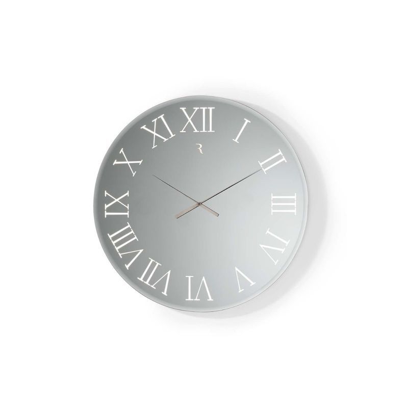 Titanium Round Mirrored Clock