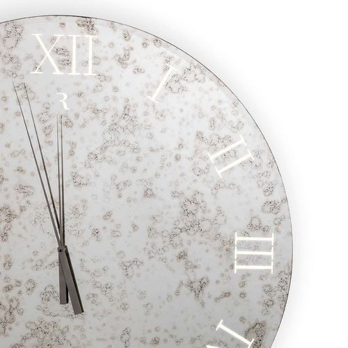 Titanium Round Mirrored Clock