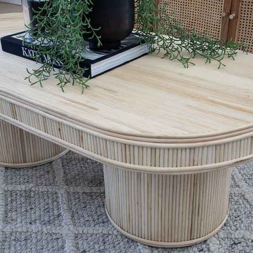 Nobu Rattan Reed Coffee Table 120cm