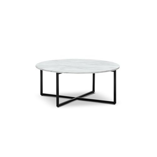 Ellie Marble Round Coffee Table | White & Black