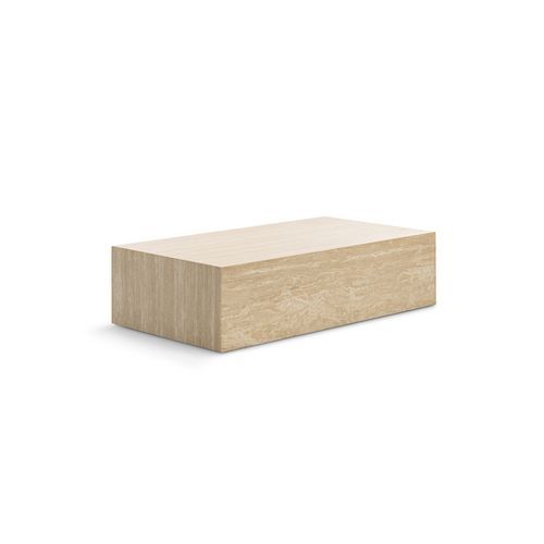 Cubie Large Plinth Coffee Table | Cream Travertine