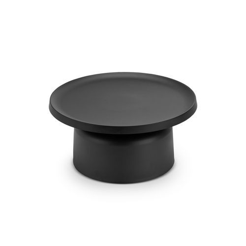 Palemo Round Pedestal Tray Coffee Table | Matte Black