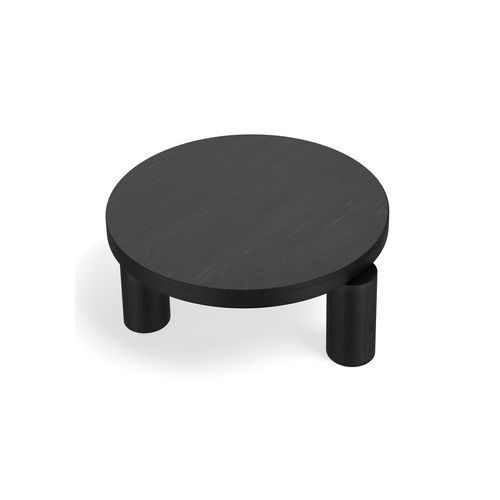 Nomad 90cm Round Solid Oak Coffee Table | Black