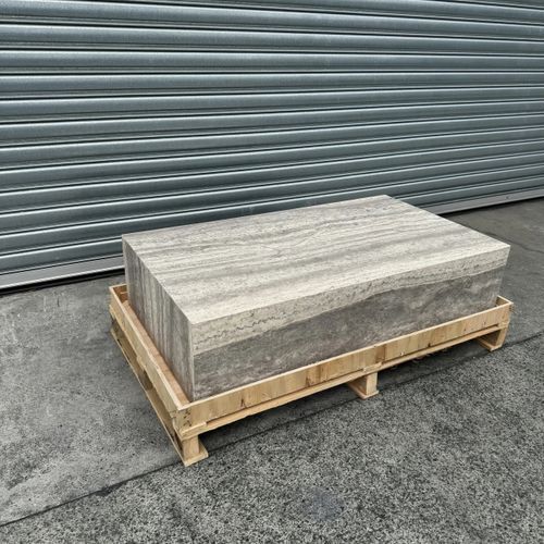 Block Coffee Table-Silver Travertine | Natural Stone Co.
